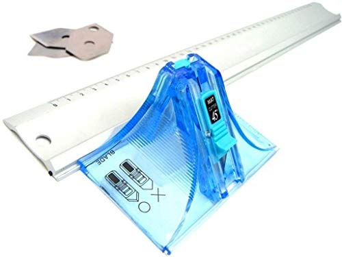 Dafa Mount Board Cutter 45° 90° & 60cm Steel Ruler + Spare Blades Complete Kit
