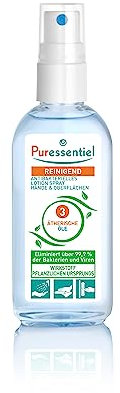 Puressentiel Purificante, Lozione Spray Mani Igienizzante, 3 Oli Essenziali, Effetto Idratante con Aloe Vera, Vegan, In Comodo Formato Da Borsa, 80 ml