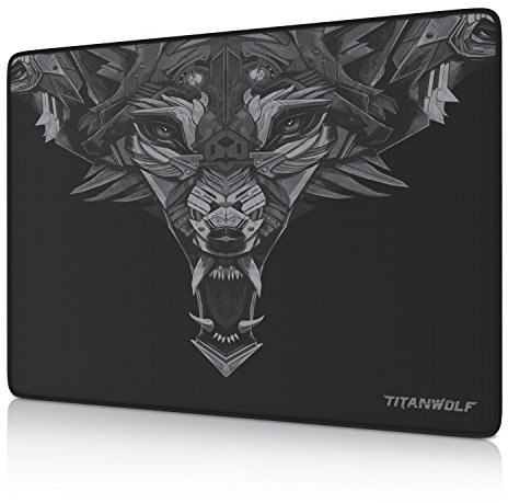 Titanwolf Speed Gaming Mauspad - 350 x 250mm - Komfort Mousepad - Tischunterlage Kopf - verbessert Präzision und Geschwindigkeit - für stabilen Halt auf glatten Oberflächen