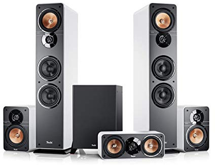 Teufel Ultima 40 Surround 5.1-Set - Heimkino Lautsprecher 5.1 Soundanlage Kino Raumklang Surround Subwoofer Movie High-End HiFi - schwarz/weiß
