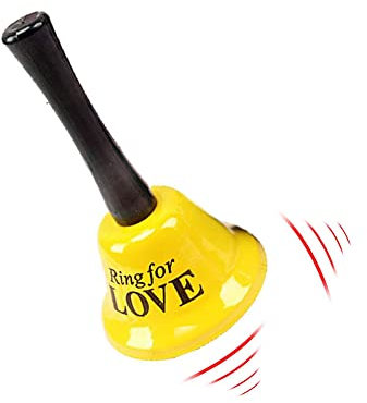 MINGZE Handglocke, Zufällige Mehrfachfarben Eisen Tischglocke Rezeptionsklingel Tischklingel Loud Anruf Service Bell Warnung, für Schule Rezeption Weihnachtsdeko Hand Glocke Lauter Klang