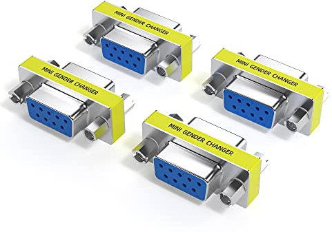 DriverGenius Adaptateur Série RS232 - Adaptateur 9-Pin DB9 Femelle À Femelle (Métal, RS232F2F-4A, 4 Pièces/Pack)