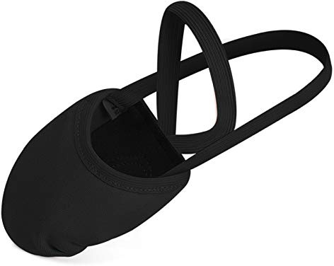 Tanzschuhe Halbsohlen Ballettschuhe Schläppchen Gymnastikschuhe für Kinder und Erwachsenen Schwarz X-Large