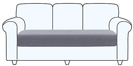 TAOCOCO Rutschfester Sofa Sitzkissenbezug, Elastische Sofakissenbezüge, Dehnbar, Waschbar, Für Sofa Sitz und Rückenkissen (3 Sitzer, Hellgrau)