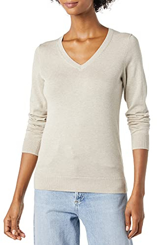 Amazon Essentials Maglione Leggero con Scollo a V Maniche Lunghe Donna