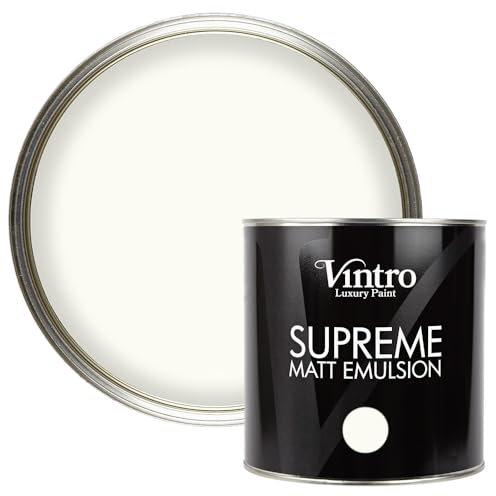 Vintro | Warm White Luxury Matt Emulsion | Smooth Chalky Finish | Multi Surface Paint | for Walls, Ceilings, Wood and Metal 2.5L (Warm White - Nymph, 2.5 Litres)