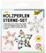 folia 22522 - Holz-Perlen Sterne Set Pastel, Bastelset mit 160 Holzkugeln und einer silbernen Schnur zum Auffädeln, zum Basteln von Sternen und Anhängern