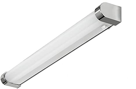 Kwazar Luminaire – Spiegelleuchte Bad – Badezimmer Lampe – Wandleuchte mit Schalter - Badezimmer Lampe über Spiegel, Einfache Montage, Neutralweißes Licht, 20W, 1800lm, IP44 Schutz, 230V, LED, Chrom