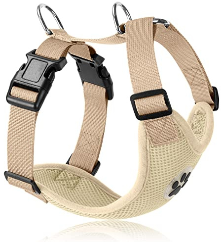 SlowTon Harnais pour Chien, Harnais de Gilet de Voiture pour Chien Harnais en Tissu de Maille Respirant Multifonction réglable à Double Anneau pour Chat Chiot Road Trip promenades Quotidiennes