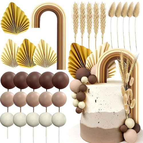 JeVenis Boho Tortenaufleger Boho Regenbogen Tortendekorationen Boho Tortenaufleger Mädchengeburtstag Baby Shower Tortenaufleger