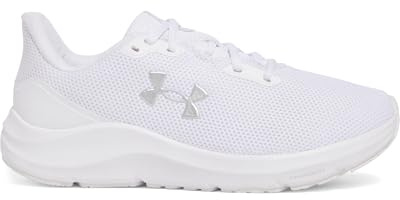 Under Armour Charged Pursuit - Tenis de Correr para Mujer, Blanco Blanco Metálico Plateado, 38 EU