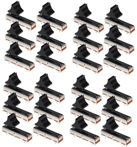 Vaguelly 24piezas Potenciómetros Electrónicos Lineales Deslizantes Bk Para Mezcladores y De Sonido Reemplazo De Potenciómetros De Audio Estéreo