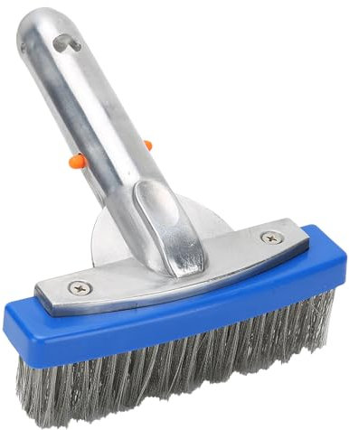 Cepillo de Pared para Piscina con Pelos de Acero Inoxidable para Limpieza de Paredes de Suelo de Estanque de SPA, 5,5 Pulgadas, Plateado