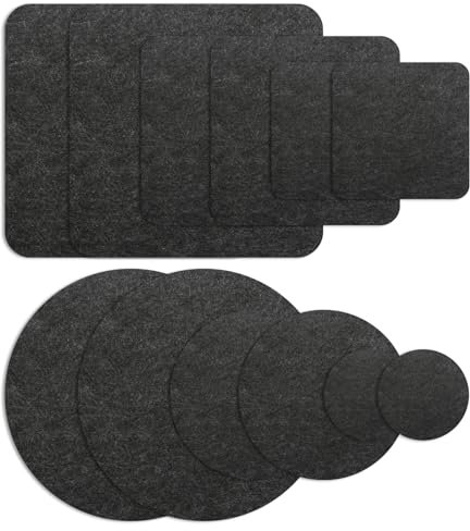 Filzuntersetzer Set 12 Stück Untersetzer Gläser Glasuntersetzer Blumentopf Untersetzer Getränkeuntersetzer Rutschfester Hitzebeständiger Waschbarer Tischuntersetzer Ø 4/6/8 Zoll (Rund+Eckig)