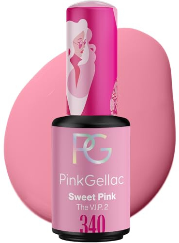 Pink Gellac Vernis Semi Permanent UV - 340 Sweet Pink 8 ml - Vernis Gel UV Semi Permanent Rose Pour 14 Jours - Gel Polish Facile à Utiliser de Qualité Salon - Facile à Enlever