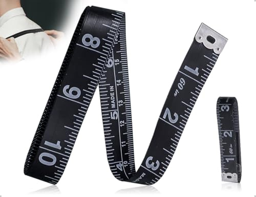ZoeTekway Nastro di misurazione per il corpo, nastro da sarto universale bifacciale Misura, utilizzato per sarti domestici, artigiani, misurazione del corpo e cucito di vestiti (nero, 150 cm)