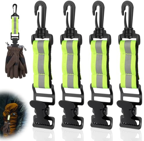 OFFCUP Correa de Soporte para Guante, 4pcs Guante Clip, Plástico Porta Guantes, Adecuado para Jardines, Jardinería, Obras de Construcción, Escalada en Roca Al Aire Libre