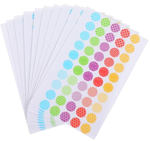 JOINPAYA Adesivi di Rinforzo per Fori di Carta Colorati Etichette Adesive per Rilegatura 10 Fogli da 50 Pezzi Compatibili Raccoglitori per Ufficio e Uso Scolastico