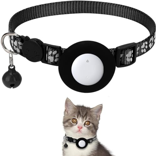 PHYNDR Localizzatore GPS per gatti, senza abbonamento (solo per iOS), collare GPS riflettente, localizzazione animali domestici, localizzatore integrato.