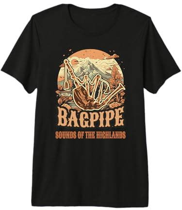 Cornemuseur Cornemuse-Instrument Bagpipe-Sound Cornemuse T-Shirt Haut de Gamme