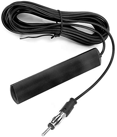 AMONIDA 5M -309 Universal FM Radio Antenna, Reliable Signal Enhancer for Cars with Front or Rear Windshield Placement, Portable Design, Black