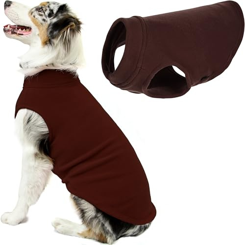 Gooby - Stretch Fleece Vest Sweater Fleece Vest Jacket Sweater for Dogs, Brown, 3XL Length (20.5)