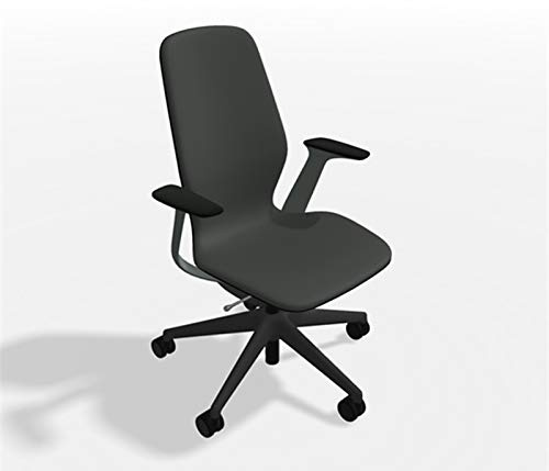Steelcase SILQ Office Desk Chair Merle Dark Frame Cogent Connect Graphite Fabric 5S25 - Hard Floor Casters Wheels