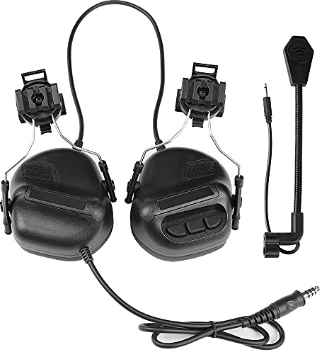 WISEONUS Écouteur Tactique Étanche pour Airsoft, Paintball et Chasse - Casque Latéral avec Microphone