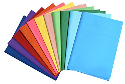 MERRIMEN Mixed Colour Tissue Paper Sheets – 20 × 30 Inch Acid-Free, Biodegradable Wrapping Paper for Gift Wrapping, Floristry, Arts & Crafts – A1 Size, Pack of 110