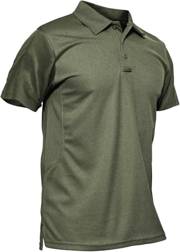 KEFITEVD Men's Polo Shirts Breathable Quick Dry Golf Short Sleeve Work Tops
