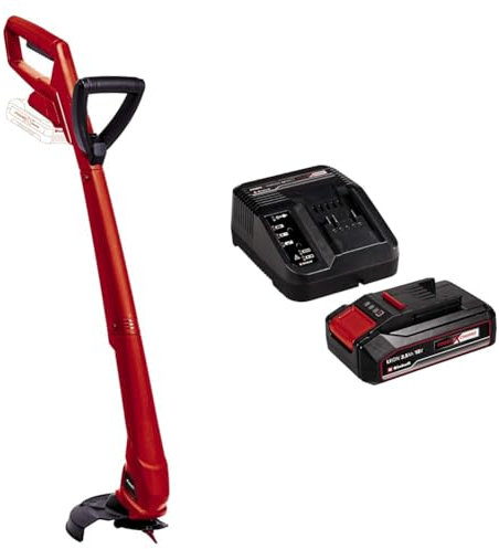 Einhell GC-CT 18/24 Li P - Solo Tagliabordi a batteria Power X-Change + Einhell Pxc Starter Kit 18 V, Batteria 2,5 Ah E Caricabatteria Power X-Change, Nero Rosso, 10 x 15 x 11.3 Cm