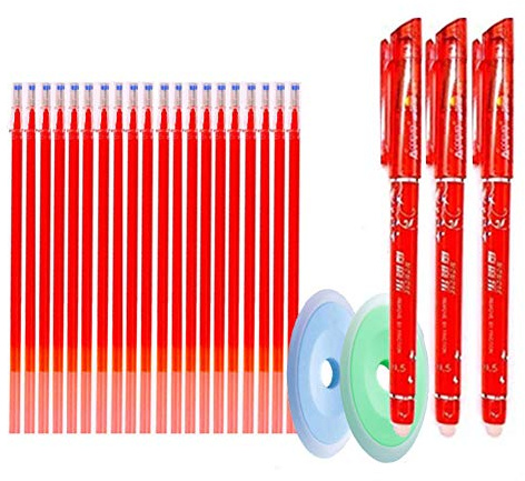 25 pezzi/set ricariche penna Gel rosso cancellabile asta 0,5 mm manico lavabile penna cancellabile magica per penna scuola strumenti di scrittura Kawaii cancelleria