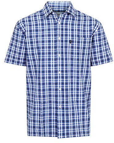 Champion Mens Croyde Seersucker Casual Short Sleeve Shirt Blue 3XL