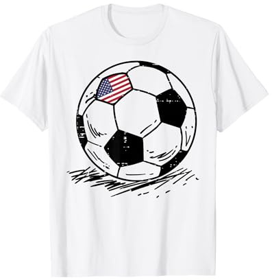 USA Flag Soccer American Ball Football Fan Men Women Kids T-Shirt