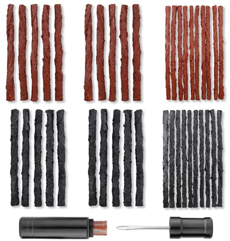 CONNECTION Tubeless Reparaturset Tubeless Repair Kit Tubeless MTB Reparaturset Fahrradreifen Pannen Set 1 Stahlgabel 45 Reparaturstreifen 3.5/6 mm für Fahrradreifen Befestigungswerkzeuge Mountainbike