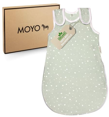 MOYO Baby-Schlafsack in Mint I Atmungsaktiver Winterschlafsack in 86/92 I Gefütterter Ganzjahres-schlafsack 2.5 TOG I Neugeborenen-Schlafsack aus 100% Bio-Baumwolle I Mitwachsender Babyschlafsack
