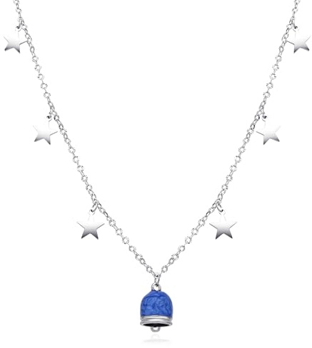 Dada Gioiell - Collier porte-bonheur pour Femme avec cloche de Capri idée cadeau 2025 pour elle (Bleu)