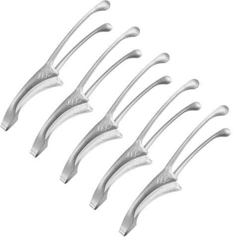 M METERXITY 5 Pcs Pinzas Para Barbacoa Coreana Y Japonesa 10 Inch Pinzas Para Parrilla Acero Inoxidable 304 Pinzas De Cocina Autosostenibles Antideslizantes [Plata]