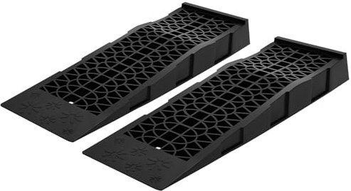 Juego de 2 rampas de carga para coches y rampas de carga, carga 3T, cuñas de carga muy resistentes con perfil de ranura, rampa antideslizante para autocaravanas, SUV y coches