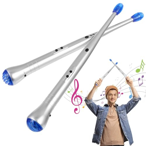 TOYANDONA Electronic Drumsticks, Electronic Air Drum Sticks, Rhythm Beat Drum Stick, Adjustable Sensitivity Intelligent Electric Light Up Drumsticks, Percussion Instrument Tool（1 Pair）