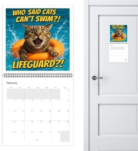 JIEBWCHA Calendrier Mural | Calendrier Mensuel Annuel Complet - Organisateur Hebdomadaire Du Dimanche Au Samedi,Pour Adolescents Adultes Amateurs D'Animaux Enseignants Etudiants