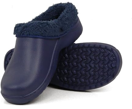 COZSERIES Zuecos Hombre Invierno Forrados Interior Exterior Cálidos Cómodos Antideslizantes Goma Ligera Resistentes Fáciles Limpiar Diseño Moderno Diario Casa Regalo Hecho En España Talla 36-45