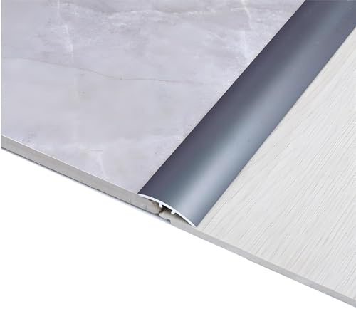 90 × 3 cm Tröskellist i Aluminium, Golv Övergångslist Lämplig for Dörröppningar, Lättmonterad Täcklist(Gray)