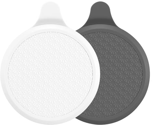 vsshe Tappo di scarico in silicone, 2 Pezzi Tappo Ventosa Per Vasca, 15cm Copri Scarico Doccia, Tappi Per Vasca In Silicone, con ventosa, per doccia, vasca, lavabo, lavello (Grigio + Bianco)
