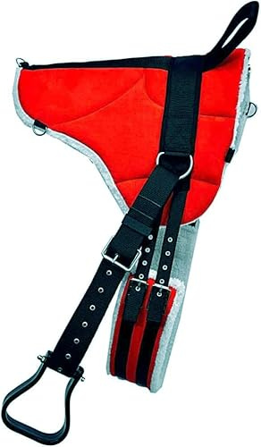 Pony Bareback Pad Red Anti Slip Micro Suede High Density Foam Adjustable Stirrups And Girth Comfortable Riding Pad for Training
