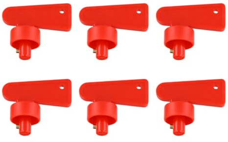 6 Piezas Llave de Interruptor de Batería de Coche,Interruptor de Corte Llave de Repuesto,interruptor del Coche del Aislador,Llaves Desconectador de Batería para Modificado Barco Caravana Yate