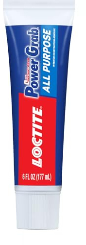 Loctite 2029846 Power Grab Express All Purpose Lim, Mångsidigt konstruktionslim för cement, kakel, vägg och mer 177 ml klämrör, 1-pack, vit, 1-pack