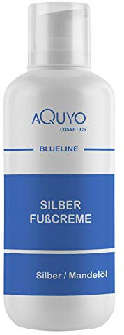 Blueline Silber Fusscreme für trockene, empfindliche und rissige Füße (500ml) | Fußcreme mit Microsilber bei Juckreiz & Hornhaut | Fußpflege Creme zur Behandlung von Fußgeruch & Schweißfüße