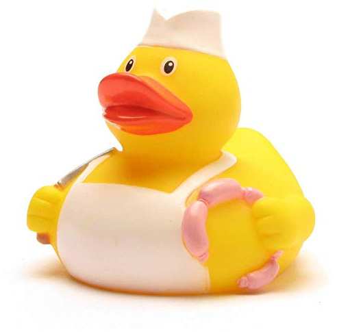 Paperelle di gomma macellaio | Anatra di gomma | Paperella da Bagno | Duckshop | Rubber Duck | Gioco per il bagnetto | L: 8 cm