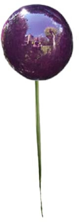 Jürgen Bocker Garten-Ambiente Gartenstecker Rosenkugel 10 cm Edelstahl mit Marmorlackierung in violett auf Stab 80 cm